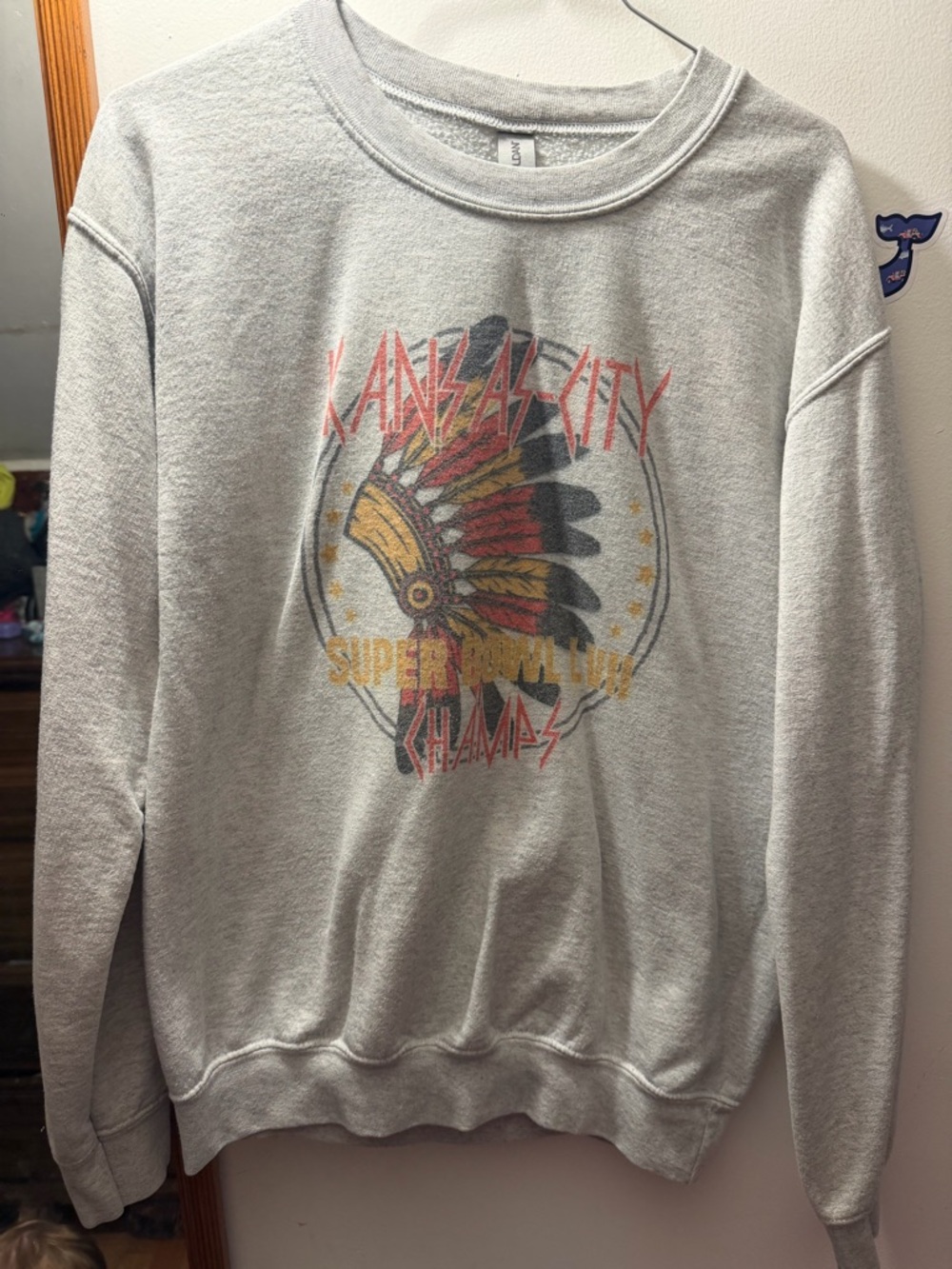 Gildan Gray Kansas City Graphic Crewneck Sweatshirt